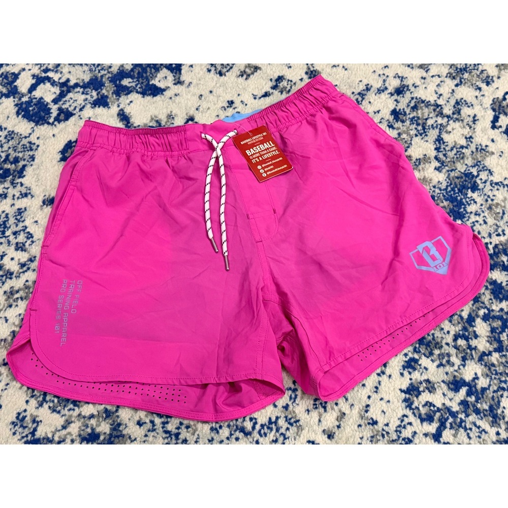 Baseball Lifestyle 101 BL101 Mens Pro Series 101 Training Shorts Pink Medium NWT